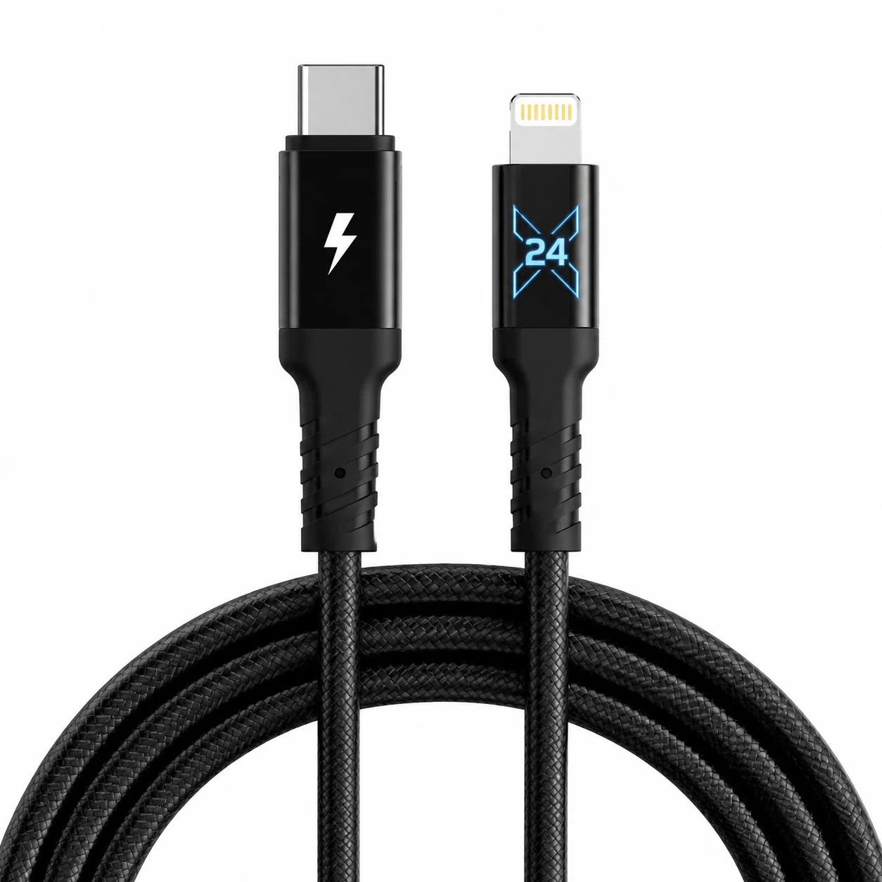 X24 USB-C to Lightning Braided Cable - 6 ft - product view