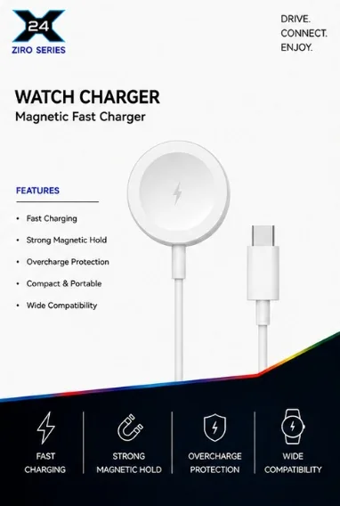 X24 ZIRO Magnetic Watch Charger - retail packaging