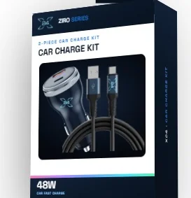X24 ZIRO Car Charge Kit - USB-A to USB-C - retail packaging
