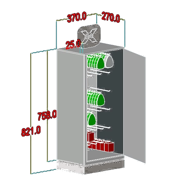 X24 Static Retail Display design drawing with dimensions
