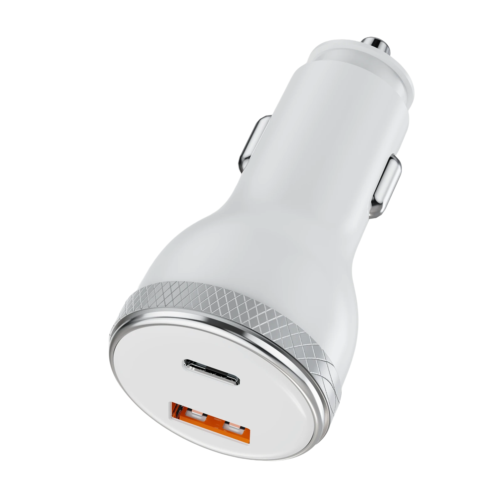 X24 dual-port LED car charger in white