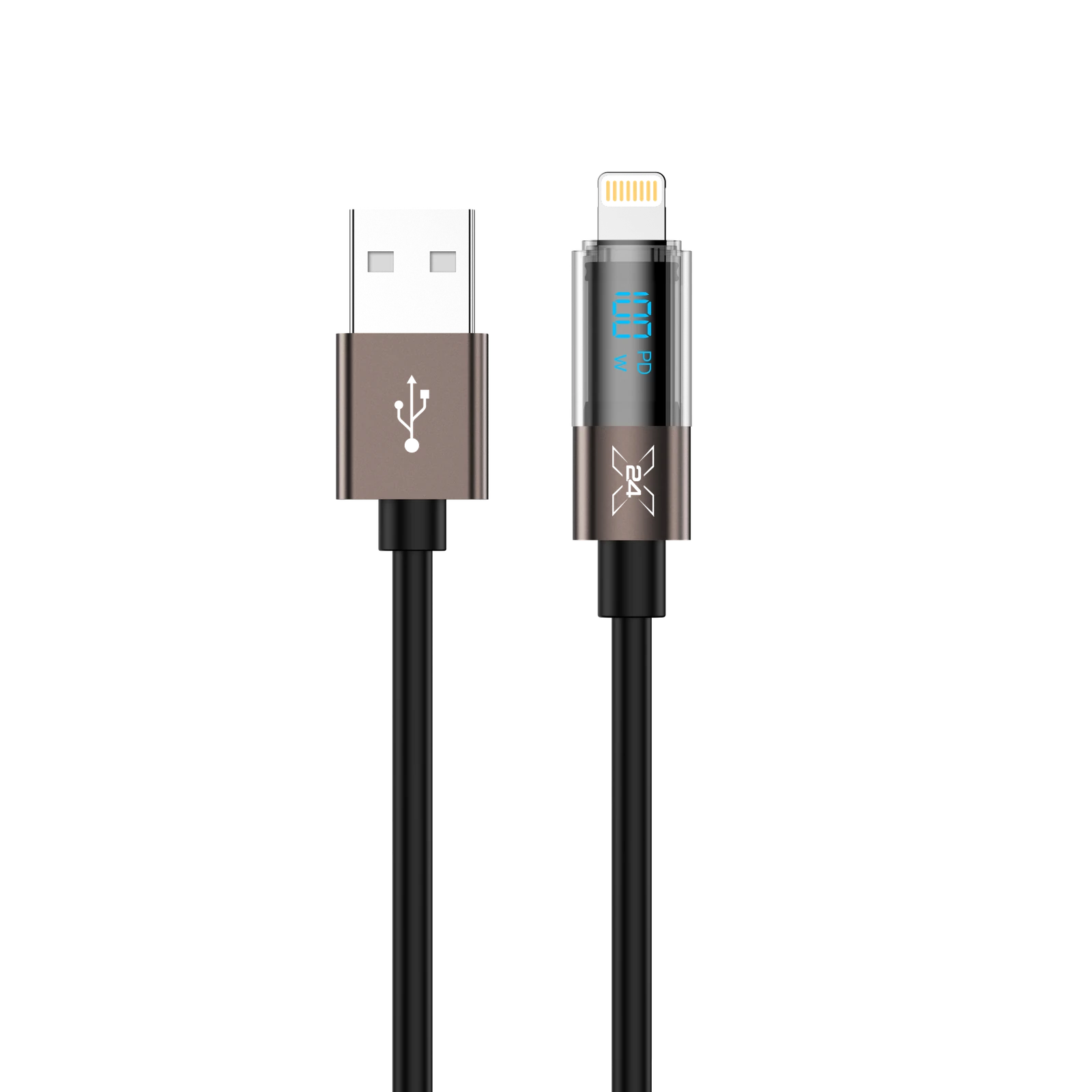 X24 USB-A to Lightning digital-display cable in bronze