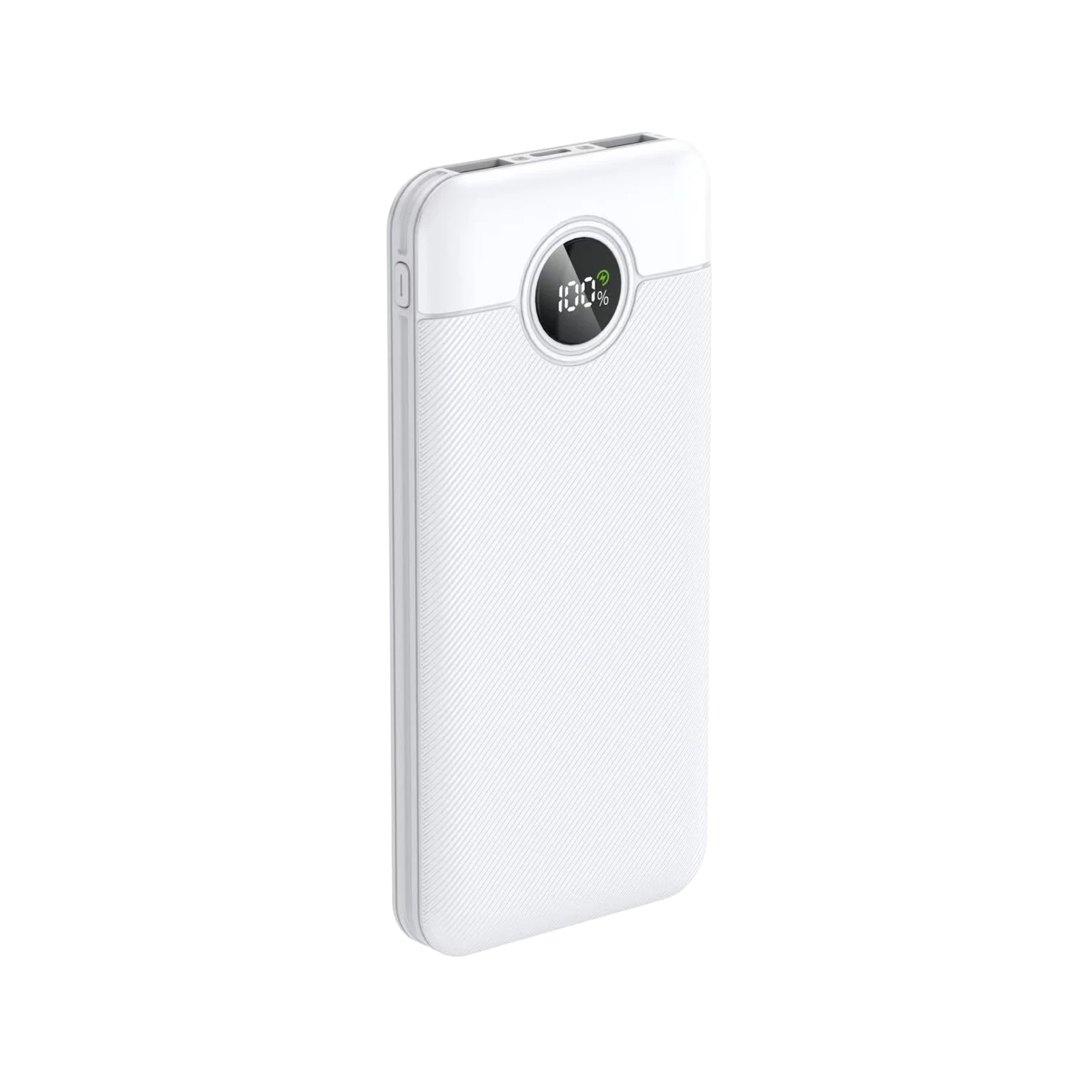 X24 10,000 mAh digital-display power bank in white