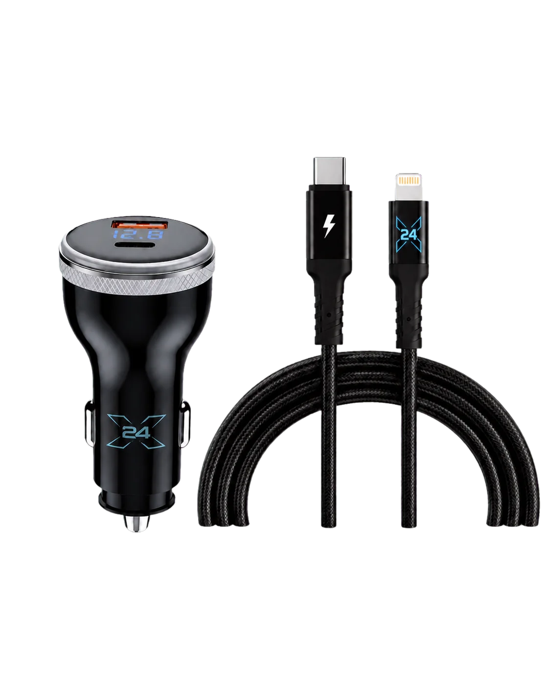 X24 Car Charge Kit - USB-C to Lightning